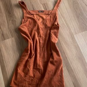 Pinafore apron dress orange